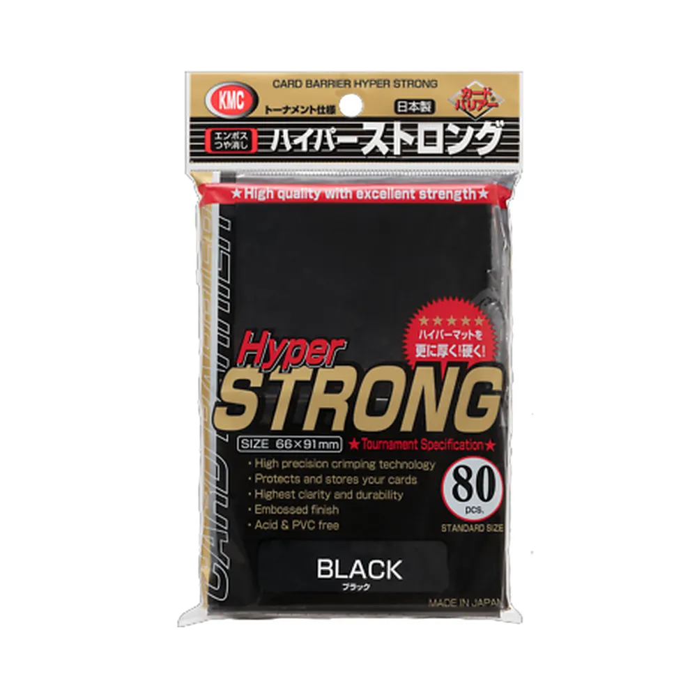 KMC - Hyper Strong Standard Size: Black (80 Sleeves)